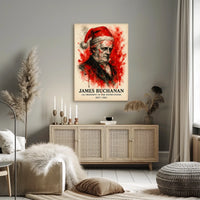 James Buchanan Abstract Watercolor Presidential History Poster