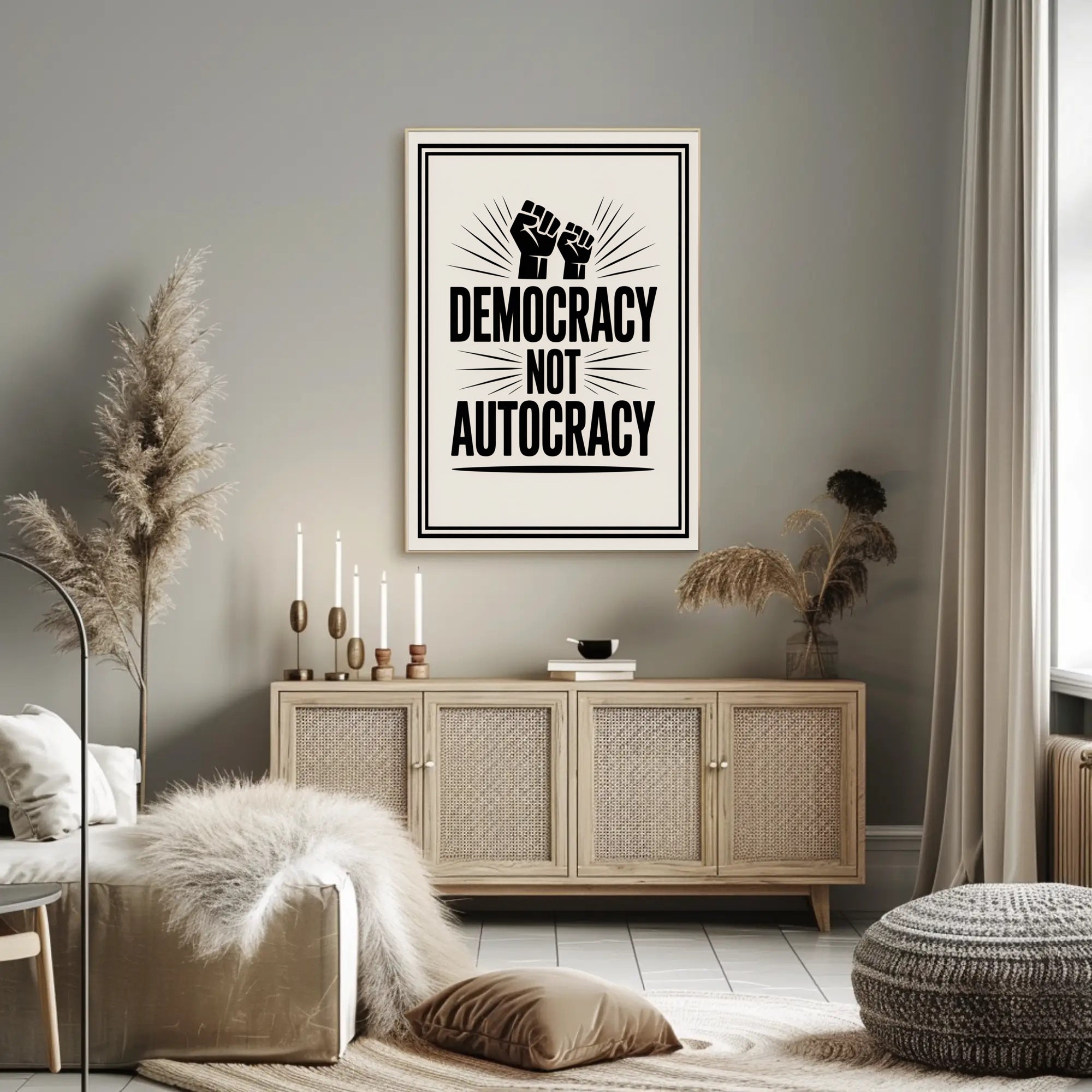 Democracy Not Autocracy Political or Propaganda Poster