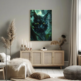 Enigmatic Forest Feline Art Print Poster Decor PosterGoat