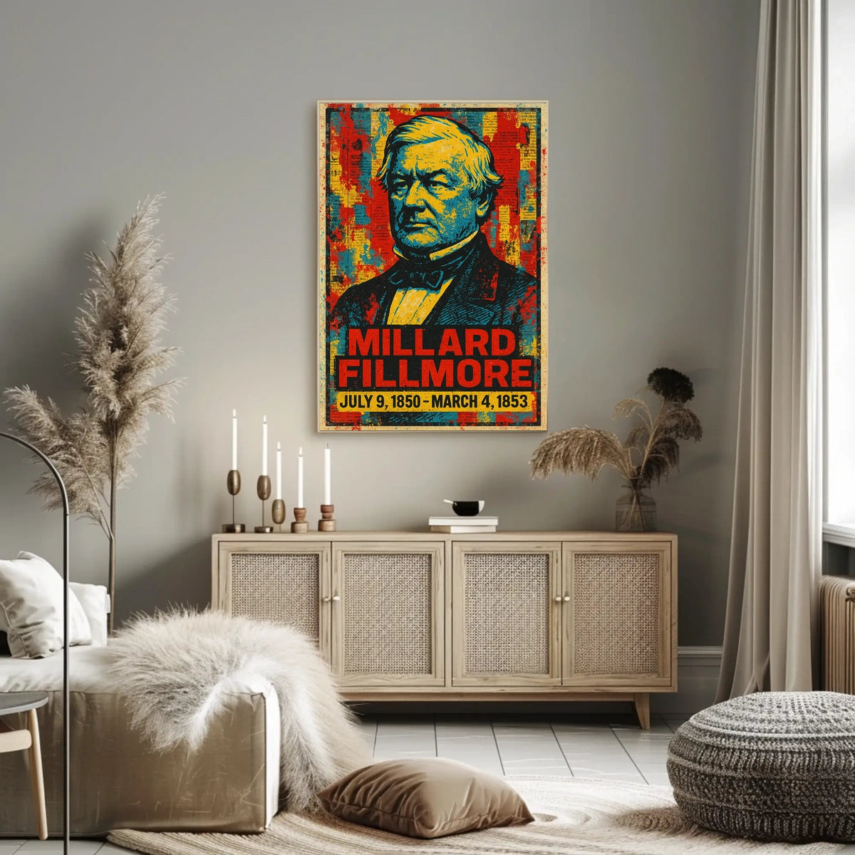 Millard Fillmore 13th President of the United States Street Art Mashup Poster