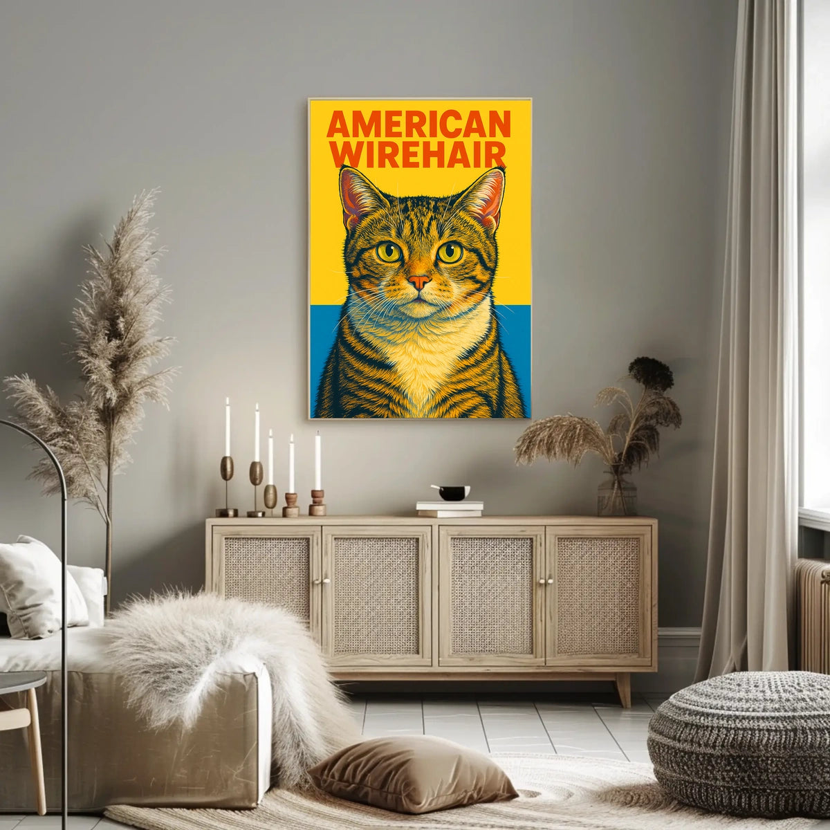American Wirehair Cat Poster