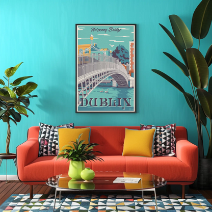 Dublin Ha'penny Bridge Travel Poster