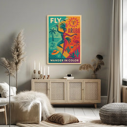 Aruba Travel Tropical Retro Artistic Poster