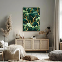 Lush Green Forest Abstract Artistic Poster