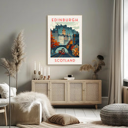 Edinburgh Cityscape Wall Art: Travel Poster