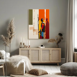 Cultural Silhouettes Vibrant Poster Wall Art