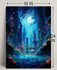 Enchanted Underwater Cityscape Poster