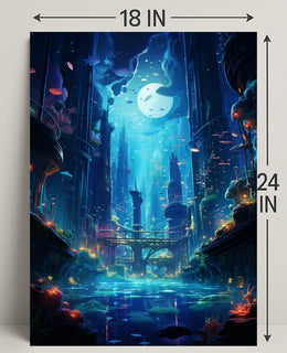 Enchanted Underwater Cityscape Poster