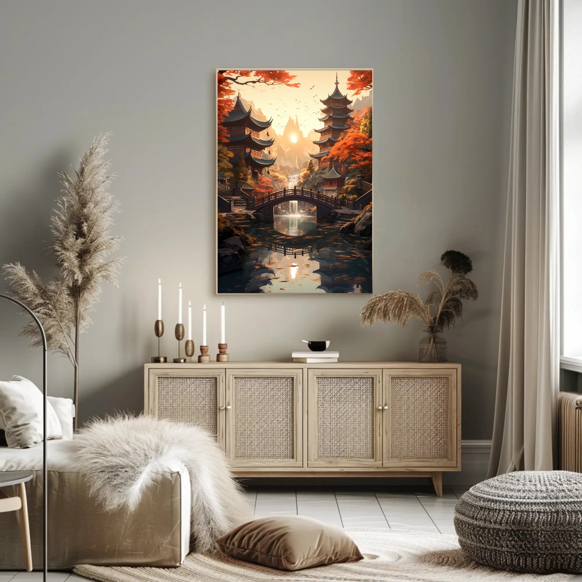 Tranquil Autumn In A Japanese Garden Poster