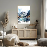 Kenai Fjords Watercolor Wall Art Poster