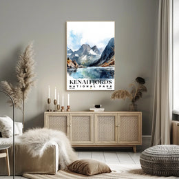 Kenai Fjords Watercolor Wall Art Poster
