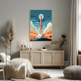 Rocket Launch At Dusk Poster