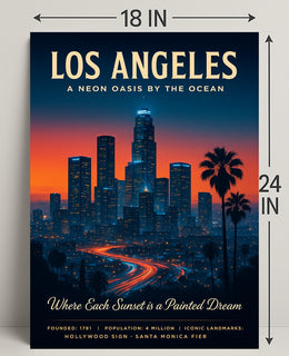 Los Angeles A Neon Oasis Poster PosterGoat