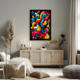 Colorful Abstract Maze Abstract Poster
