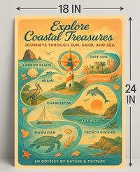Explore Coastal Treasures Wall Art Print PosterGoat