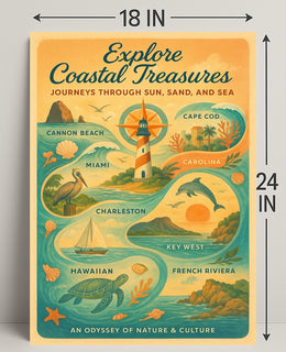 Explore Coastal Treasures Wall Art Print PosterGoat