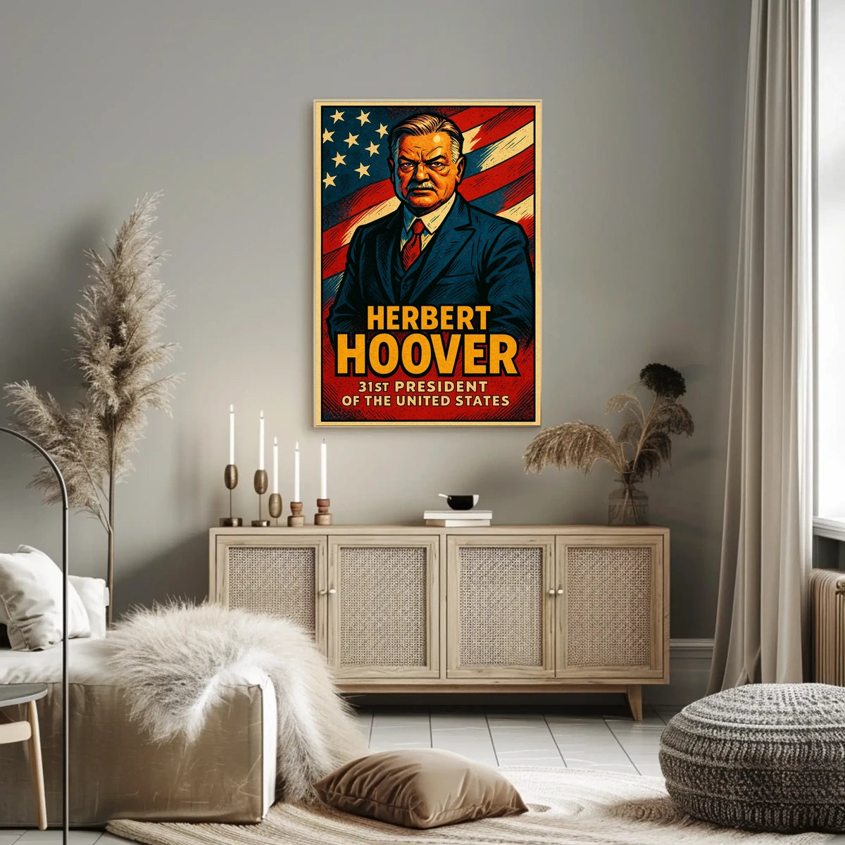 Herbert Hoover 31St President Poster Wall Art Vintage