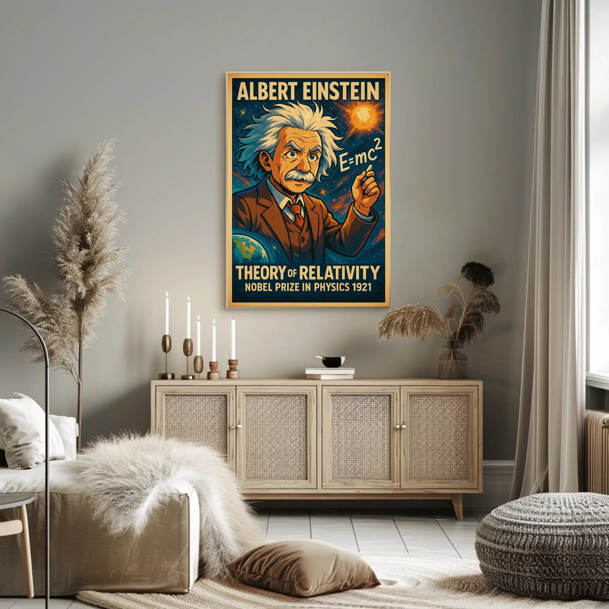 Einstein Relativity Curious Science Poster