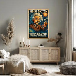 Einstein Relativity Curious Science Poster