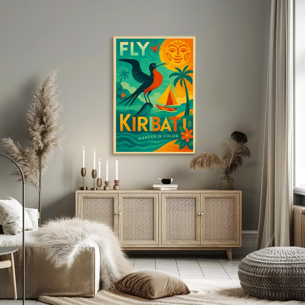 Kiribati Tropical Escape Retro Travel Poster PosterGoat