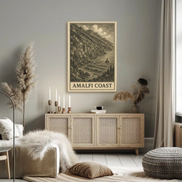 Amalfi Coast Poster Coastal Wall Art for Living Rooms