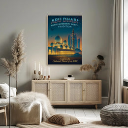 Abu Dhabi Modernity Meets Tradition Travel Poster
