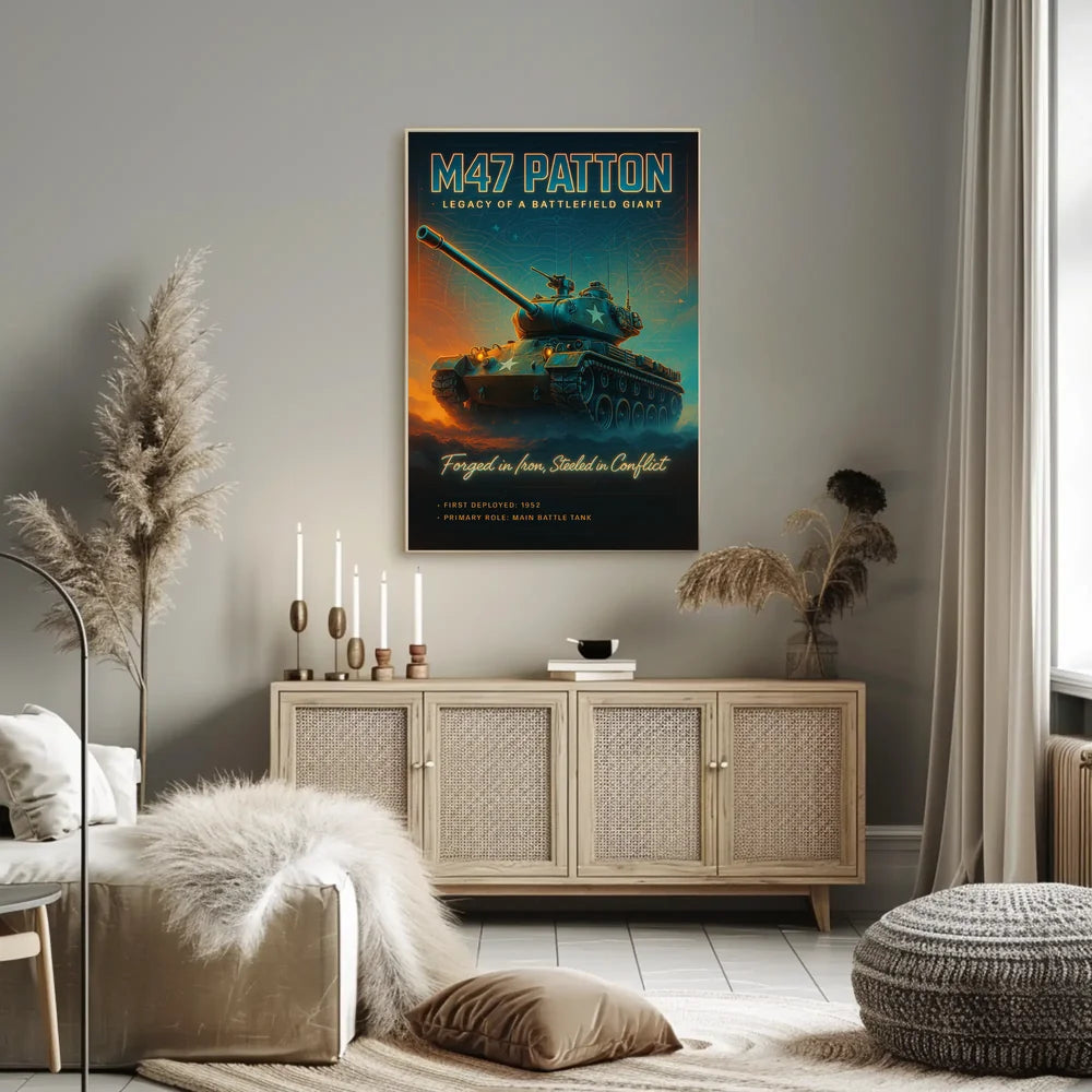 M47 Patton Tank Battlefield Giant Military Recruitment Poster PosterGoat
