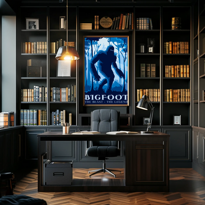 Bigfoot Silhouette Forest Legend Cryptid Poster Print