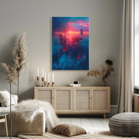 Futuristic Cityscape at Sunset - Urban or Cityscape Poster PosterGoat