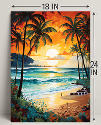 Tropical Sunset Serenity Poster