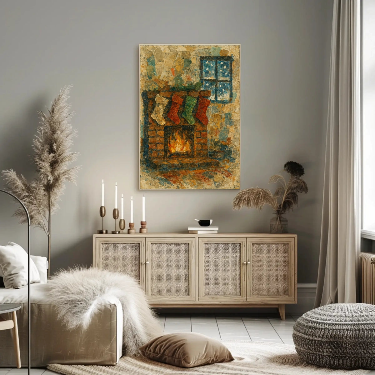 Cozy Holiday Hearth Poster