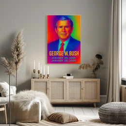 George W. Bush 43rd President of the United States Neon Gradient Overlay Poster