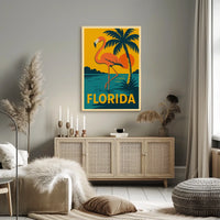 Florida Flamingo Poster