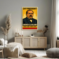 Grover Cleveland 24th President of the United States Inked Comic Style Poster