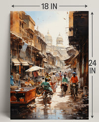 Bustling Market Street Poster