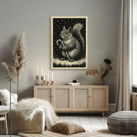 Winter Squirrel Delight Poster