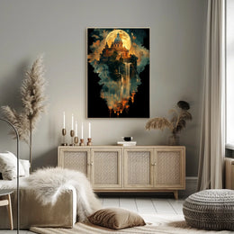 Enchanted Castle Under The Moon Poster