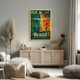 Brazilian Travel Adventure Retro Vibrant Colorful Travel Poster PosterGoat