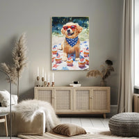 Golden Retriever Puppy Wearing Red Sunglasses Poster