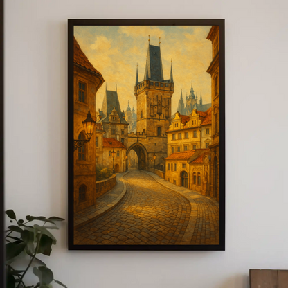 Prague Castle Gate Vintage Travel Poster