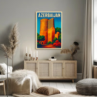 Azerbaijan Iconic Landmark Poster
