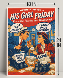 His Girl Friday A Classic Newsroom Comedy Poster PosterGoat