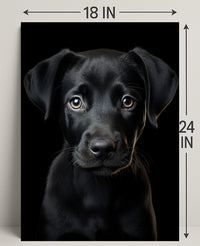 Portrait Of A Black Labrador Puppy Poster PosterGoat