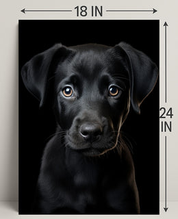 Portrait Of A Black Labrador Puppy Poster PosterGoat