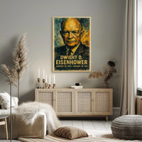 Eisenhower Presidential Portrait Historical Impressionism Vintage Ads Patriotic Collector Poster