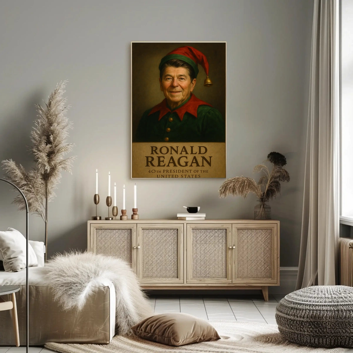 Ronald Reagan Elf Costume Historical Presidential Poster