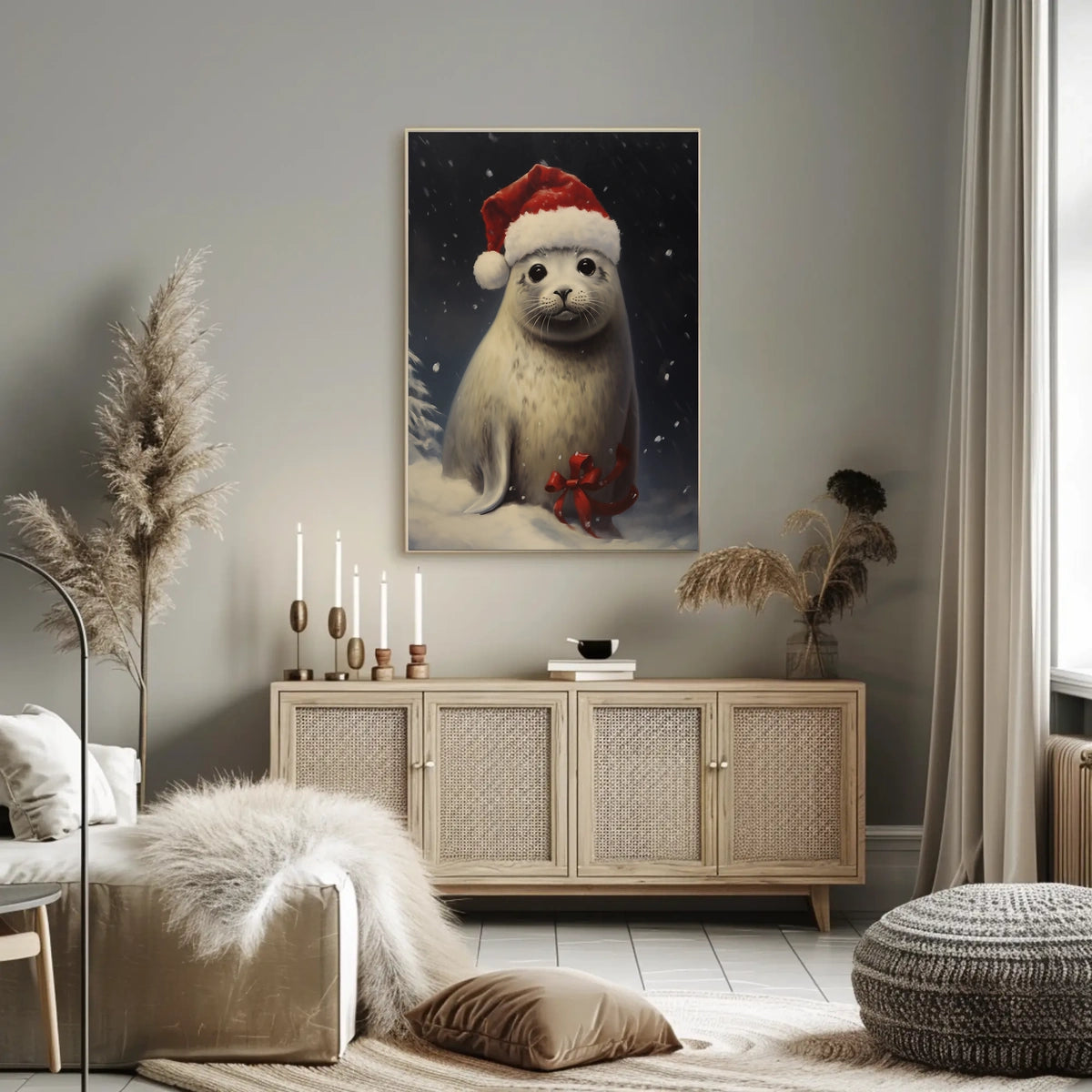 Festive Seal In Winter Wonderland Poster
