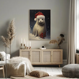 Festive Seal In Winter Wonderland Poster