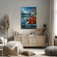 St. Moritz 1928 Norway Winter Olympic Poster