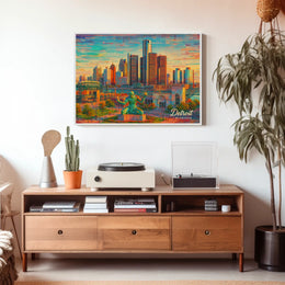 Detroit Skyline Poster